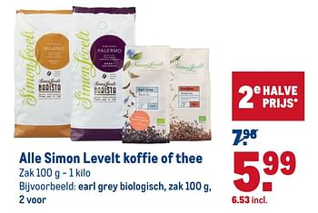 Aanbiedingen Alle simon levelt koffie of thee - Simon Levelt - Geldig van 15/07/2020 tot 28/07/2020 bij Makro
