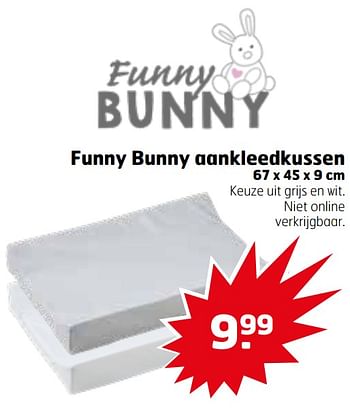 Aanbiedingen Funny bunny aankleedkussen - Huismerk - Trekpleister - Geldig van 21/07/2020 tot 26/07/2020 bij Trekpleister