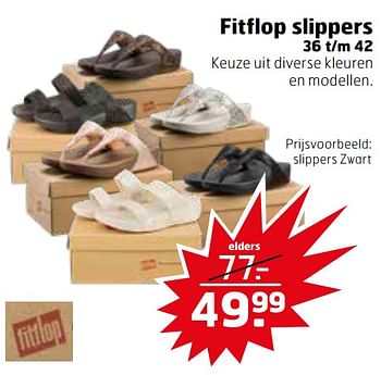 Aanbiedingen Slippers zwart - Fitflop - Geldig van 21/07/2020 tot 26/07/2020 bij Trekpleister