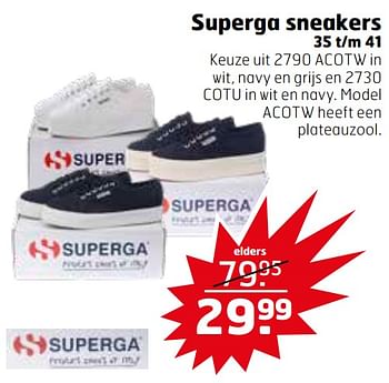Aanbiedingen Superga sneakers - Superga - Geldig van 21/07/2020 tot 26/07/2020 bij Trekpleister