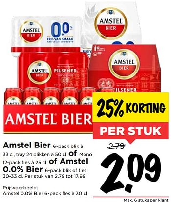 Aanbiedingen Amstel bier of amstel 0.0% bier - Amstel - Geldig van 19/07/2020 tot 25/07/2020 bij Vomar