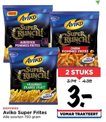 Aanbiedingen Aviko super frites - Aviko - Geldig van 19/07/2020 tot 25/07/2020 bij Vomar