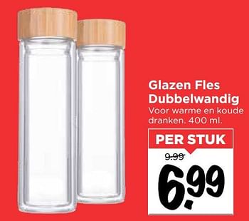 Aanbiedingen Glazen fles dubbelwandig - Huismerk Vomar - Geldig van 19/07/2020 tot 25/07/2020 bij Vomar