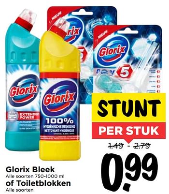 Aanbiedingen Glorix bleek of toiletblokken - Glorix - Geldig van 19/07/2020 tot 25/07/2020 bij Vomar