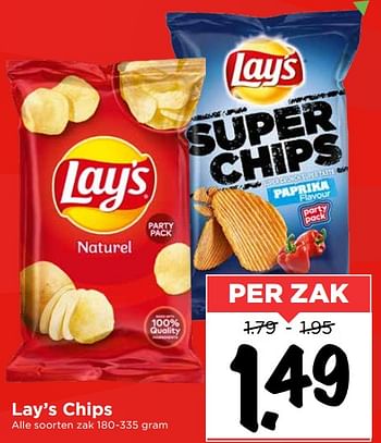 Aanbiedingen Lay`s chips - Lay's - Geldig van 19/07/2020 tot 25/07/2020 bij Vomar