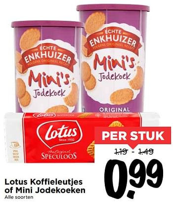 Aanbiedingen Lotus koffieleutjes of mini jodekoeken - ECHTE ENKHUIZER - Geldig van 19/07/2020 tot 25/07/2020 bij Vomar