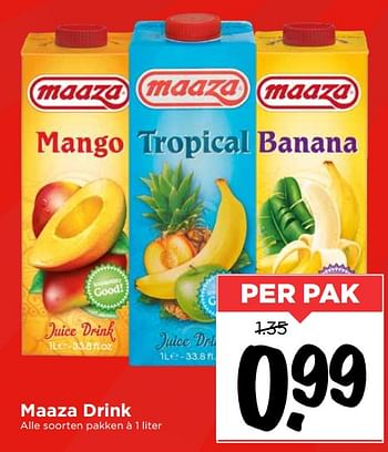 Aanbiedingen Maaza drink - Maaza - Geldig van 19/07/2020 tot 25/07/2020 bij Vomar