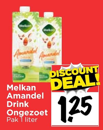 Aanbiedingen Melkan amandel drink ongezoet - Melkan - Geldig van 19/07/2020 tot 25/07/2020 bij Vomar
