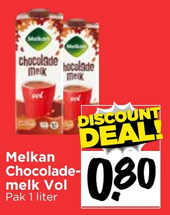 Aanbiedingen Melkan chocolademelk vol - Melkan - Geldig van 19/07/2020 tot 25/07/2020 bij Vomar