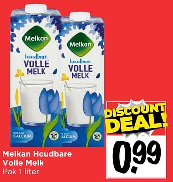 Aanbiedingen Melkan houdbare volle melk - Melkan - Geldig van 19/07/2020 tot 25/07/2020 bij Vomar