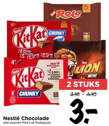Aanbiedingen Nestlé chocolade - Nestlé - Geldig van 19/07/2020 tot 25/07/2020 bij Vomar