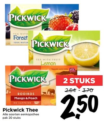 Aanbiedingen Pickwick thee - Pickwick - Geldig van 19/07/2020 tot 25/07/2020 bij Vomar