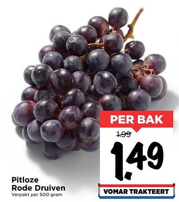 Aanbiedingen Pitloze rode druiven - Huismerk Vomar - Geldig van 19/07/2020 tot 25/07/2020 bij Vomar