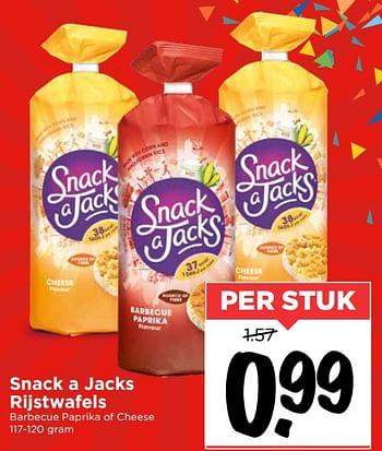 Aanbiedingen Snack a jacks rijstwafels - Snack a Jacks - Geldig van 19/07/2020 tot 25/07/2020 bij Vomar