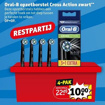 Aanbiedingen Oral-b opzetborstel cross action zwart - Oral-B - Geldig van 21/07/2020 tot 02/08/2020 bij Kruidvat