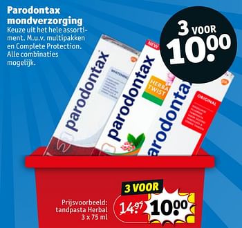 Aanbiedingen Tandpasta herbal - Parodontax - Geldig van 21/07/2020 tot 02/08/2020 bij Kruidvat