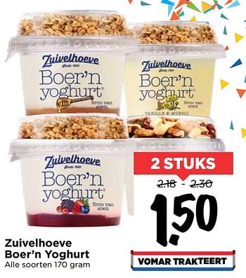 Aanbiedingen Zuivelhoeve boer`n yoghurt - De Zuivelhoeve - Geldig van 19/07/2020 tot 25/07/2020 bij Vomar