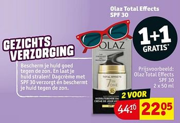 Aanbiedingen Olaz total effects spf 30 - Olaz - Geldig van 21/07/2020 tot 02/08/2020 bij Kruidvat