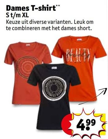 Aanbiedingen Dames t-shirt - Huismerk - Kruidvat - Geldig van 21/07/2020 tot 02/08/2020 bij Kruidvat