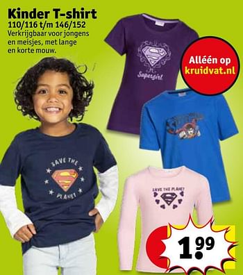 Aanbiedingen Kinder t-shirt - Huismerk - Kruidvat - Geldig van 21/07/2020 tot 02/08/2020 bij Kruidvat