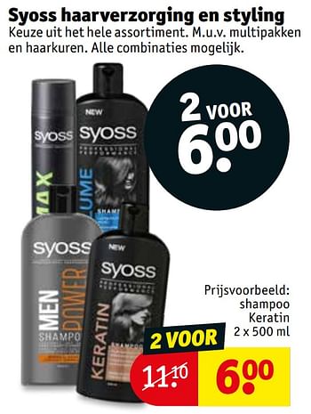 Aanbiedingen Shampoo keratin - Syoss - Geldig van 21/07/2020 tot 02/08/2020 bij Kruidvat