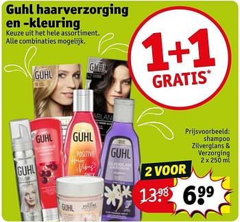 Aanbiedingen Shampoo zilverglans + verzorging - Guhl - Geldig van 21/07/2020 tot 02/08/2020 bij Kruidvat