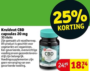 Aanbiedingen Kruidvat cbd capsules 20 mg - Huismerk - Kruidvat - Geldig van 21/07/2020 tot 02/08/2020 bij Kruidvat