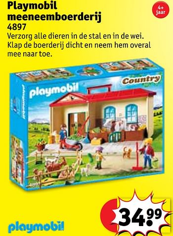 Aanbiedingen Playmobil meeneemboerderij 4897 - Playmobil - Geldig van 21/07/2020 tot 02/08/2020 bij Kruidvat