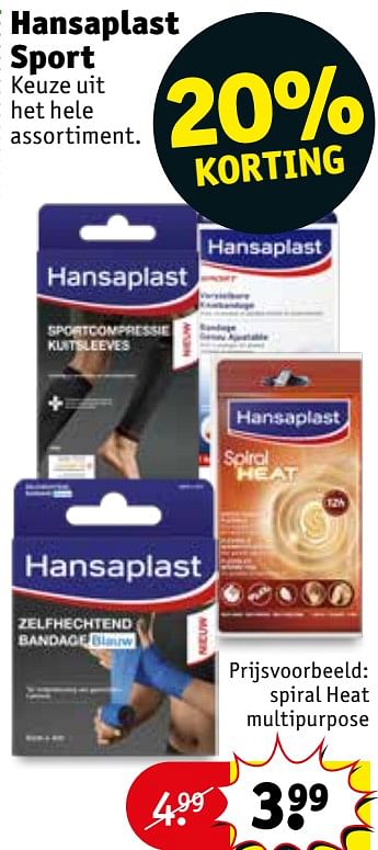 Aanbiedingen Spiral heat multipurpose - Hansaplast - Geldig van 21/07/2020 tot 02/08/2020 bij Kruidvat