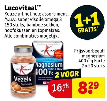 Aanbiedingen Voorbeeld: magnesium 400 mg forte - Lucovitaal - Geldig van 21/07/2020 tot 02/08/2020 bij Kruidvat