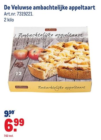 Aanbiedingen De veluwse ambachtelijke appeltaart - De Veluwse Banketbakkerij - Geldig van 15/07/2020 tot 11/08/2020 bij Makro