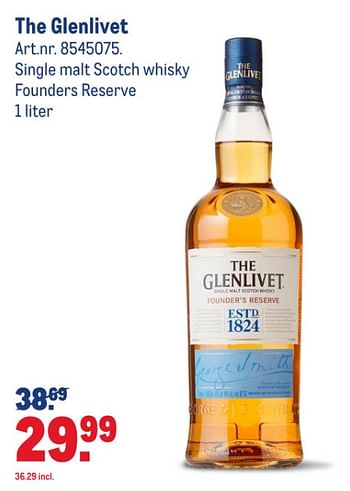 Aanbiedingen The glenlivet single malt scotch whisky founders reserve - The glenlivet - Geldig van 15/07/2020 tot 11/08/2020 bij Makro
