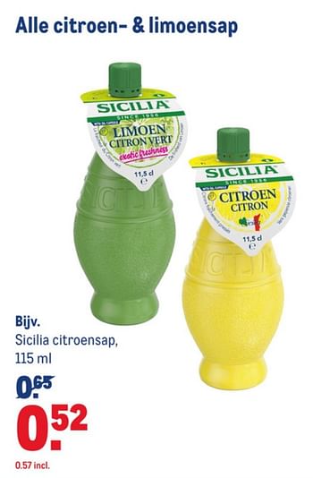 Aanbiedingen Alle citroen- + limoensap sicilia citroensap - Sicilia - Geldig van 15/07/2020 tot 11/08/2020 bij Makro