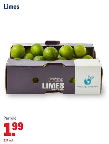 Aanbiedingen Limes - Huismerk - Makro - Geldig van 15/07/2020 tot 11/08/2020 bij Makro