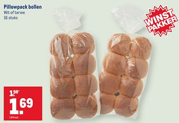 Aanbiedingen Pillowpack bollen wit of tarwe - Huismerk - Makro - Geldig van 15/07/2020 tot 11/08/2020 bij Makro