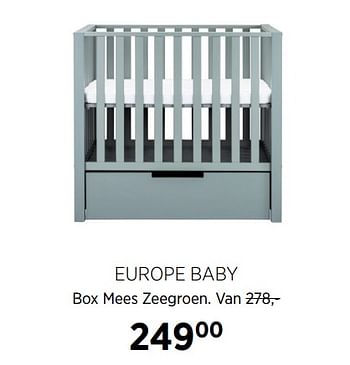 Aanbiedingen Europe baby box mees zeegroen - Europe baby - Geldig van 21/07/2020 tot 17/08/2020 bij Babypark