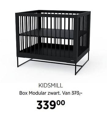 Aanbiedingen Kidsmill box modular zwart - Kidsmill - Geldig van 21/07/2020 tot 17/08/2020 bij Babypark
