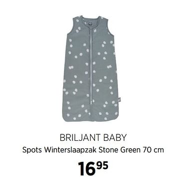 Aanbiedingen Briljant baby spots winterslaapzak stone green - Briljant Baby - Geldig van 21/07/2020 tot 17/08/2020 bij Babypark