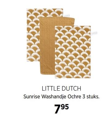 Aanbiedingen Little dutch sunrise washandje ochre - Little Dutch - Geldig van 21/07/2020 tot 17/08/2020 bij Babypark