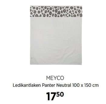 Aanbiedingen Meyco ledikantlaken panter neutral - Meyco - Geldig van 21/07/2020 tot 17/08/2020 bij Babypark