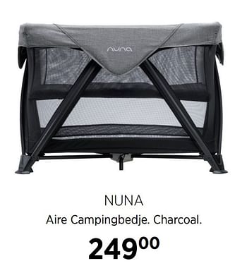 Aanbiedingen Nuna aire campingbedje. charcoal - Nuna - Geldig van 21/07/2020 tot 17/08/2020 bij Babypark