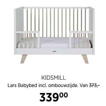 Aanbiedingen Kidsmill lars babybed incl. ombouwzijde - Kidsmill - Geldig van 21/07/2020 tot 17/08/2020 bij Babypark