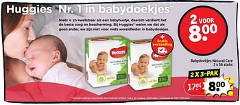 Aanbiedingen Babydoekjes natural care - Huggies - Geldig van 21/07/2020 tot 02/08/2020 bij Kruidvat