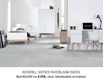 Aanbiedingen Kidsmill sixties mat-blank eiken bed - Kidsmill - Geldig van 21/07/2020 tot 17/08/2020 bij Babypark