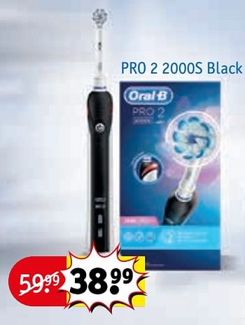 Aanbiedingen Oral-b elektrische tandenborstel pro 2 2000s black - Oral-B - Geldig van 21/07/2020 tot 02/08/2020 bij Kruidvat