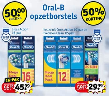 Aanbiedingen Oral-b opzetborstels cross action - Oral-B - Geldig van 21/07/2020 tot 02/08/2020 bij Kruidvat