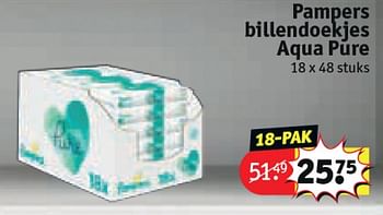 Aanbiedingen Pampers billendoekjes aqua pure - Pampers - Geldig van 21/07/2020 tot 02/08/2020 bij Kruidvat