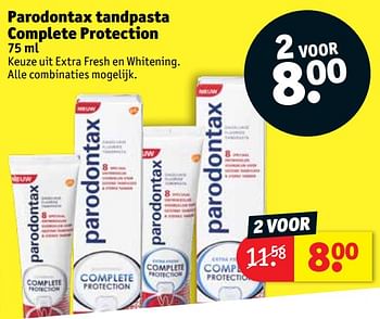 Aanbiedingen Parodontax tandpasta complete protection - Parodontax - Geldig van 21/07/2020 tot 02/08/2020 bij Kruidvat