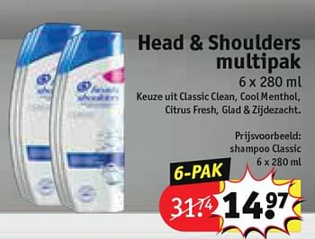 Aanbiedingen Shampoo classic - Head &amp; Shoulders - Geldig van 21/07/2020 tot 02/08/2020 bij Kruidvat