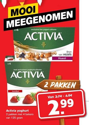 Aanbiedingen Activia yoghurt - Danone - Geldig van 22/07/2020 tot 28/07/2020 bij Hoogvliet